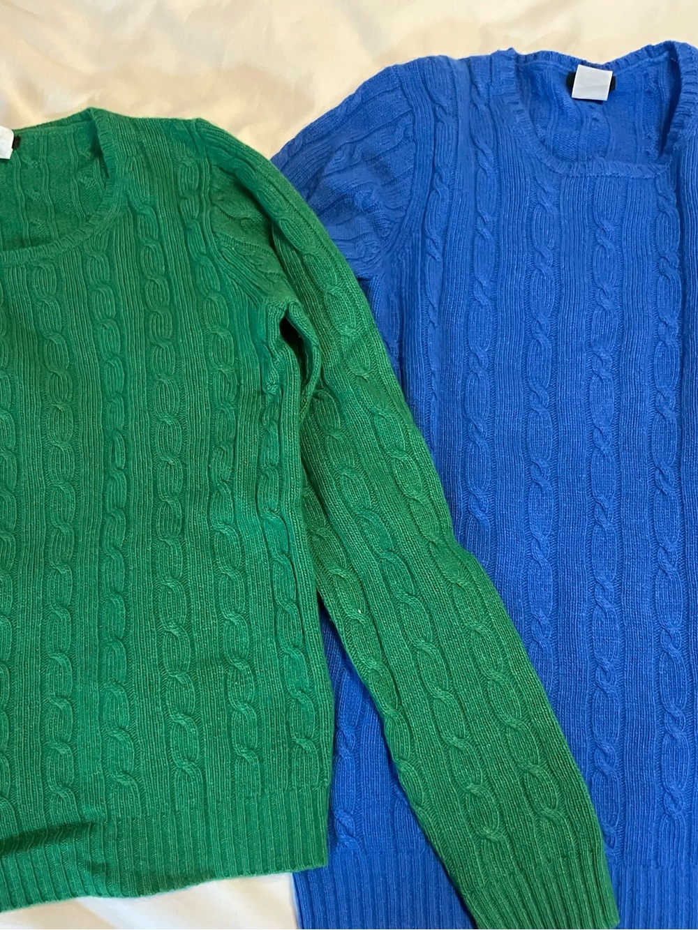 J. Crew Cable Knit Crewneck Sweater - Green & Blue